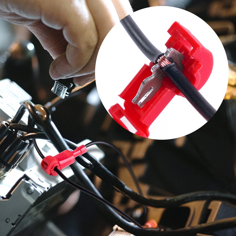 Wirefy T Tap Wire Connectors Kit - Electrical Connectors Kit - Spade Terminals - Quick Splice Disconnect Wire Taps - (120 PCS 22-10 AWG) | T Taps for Wiring Automotive and T Splice Wire Connectors - Image 3